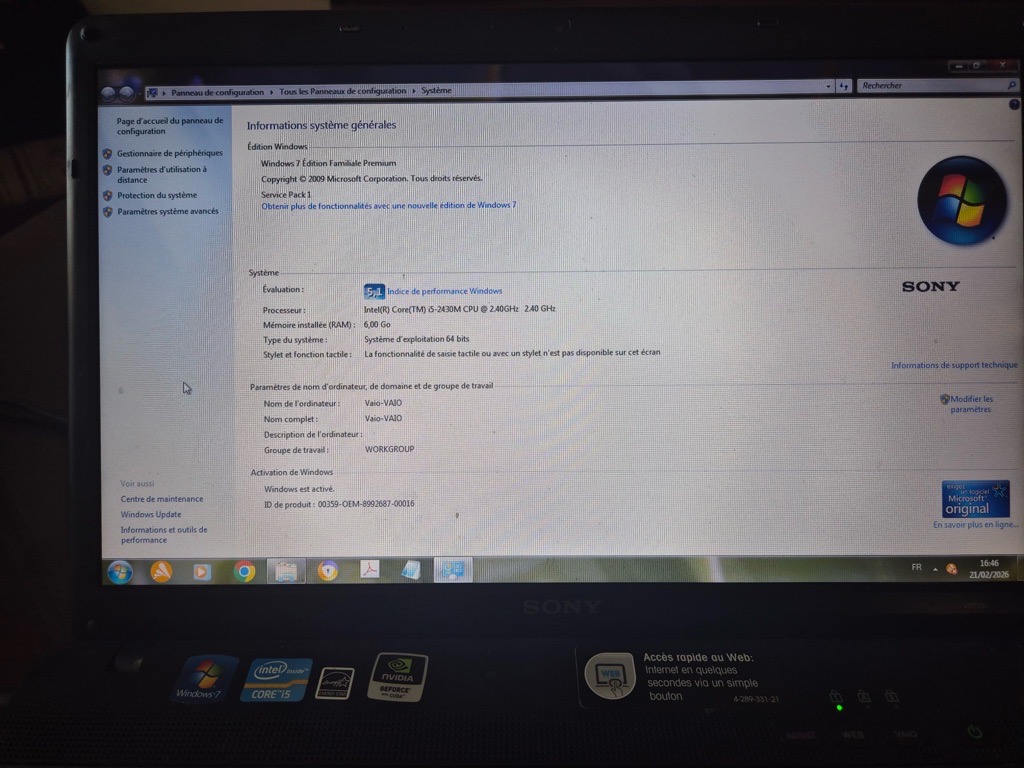 PC Portable Sony Vaio