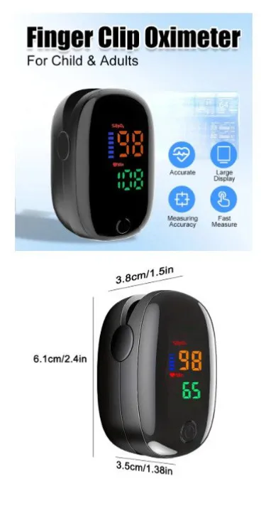 Oxymètre de pouls au doigt, compteur de saturation de l'oxygène , Portable