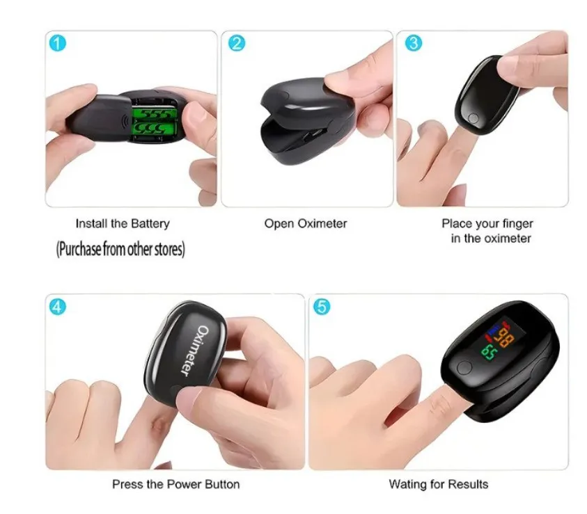 Oxymètre de pouls au doigt, compteur de saturation de l'oxygène , Portable