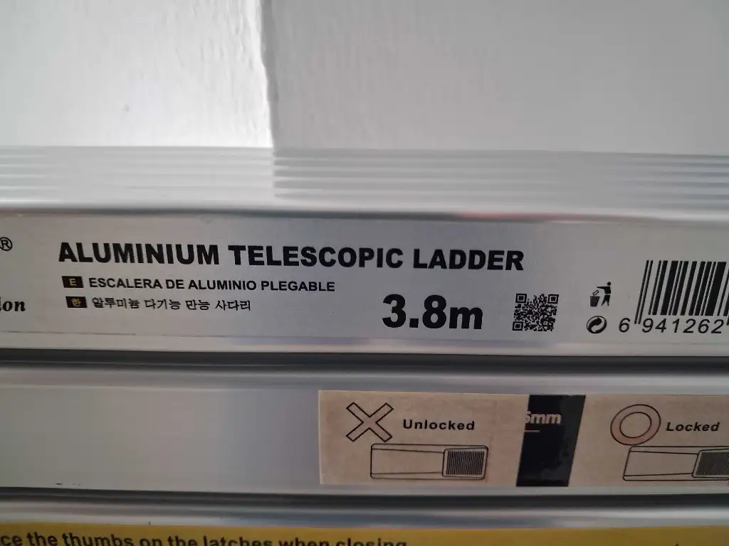 Échelle télescopique aluminium neuf 3 mètre 80