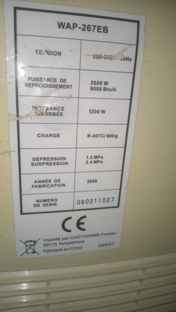 Climatiseur mobile avendre 9000btu