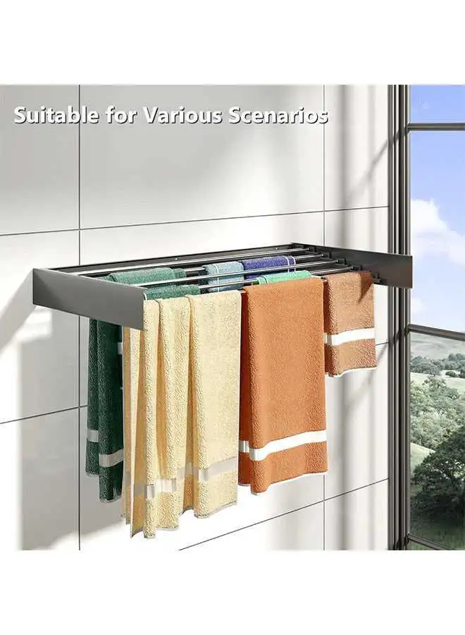 étendoir à linge mural pliable et rétractable