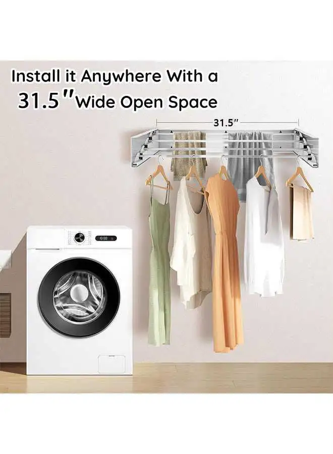 étendoir à linge mural pliable et rétractable