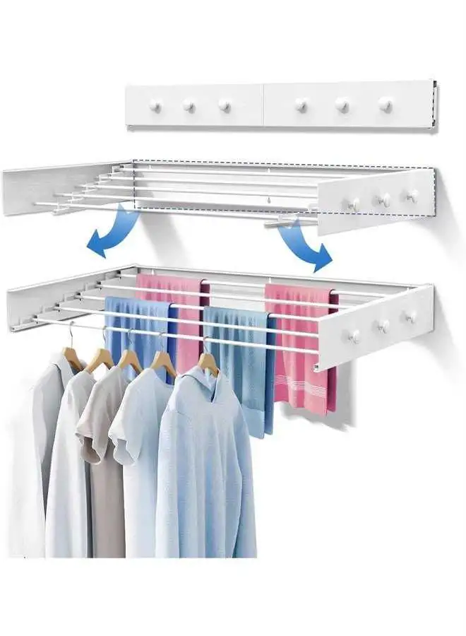 étendoir à linge mural pliable et rétractable