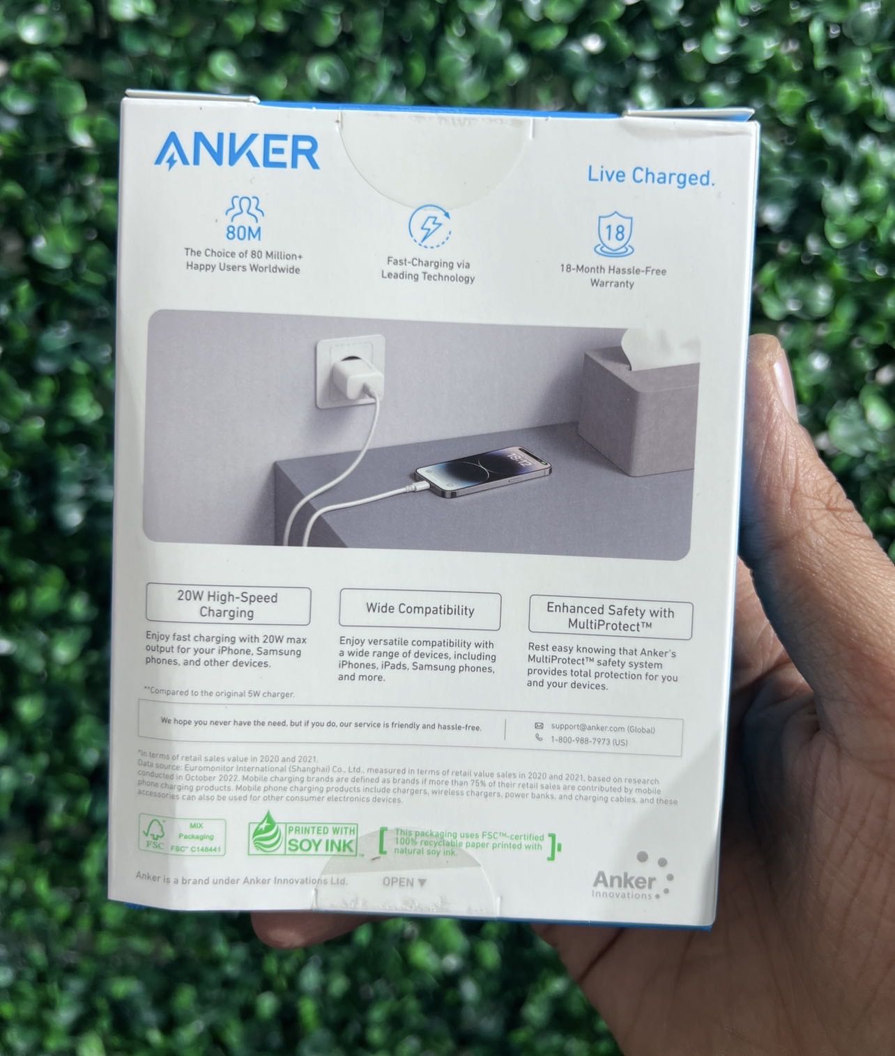 Tête de Chargeur Anker USB-C 20W Charge Rapide et sécurisée 