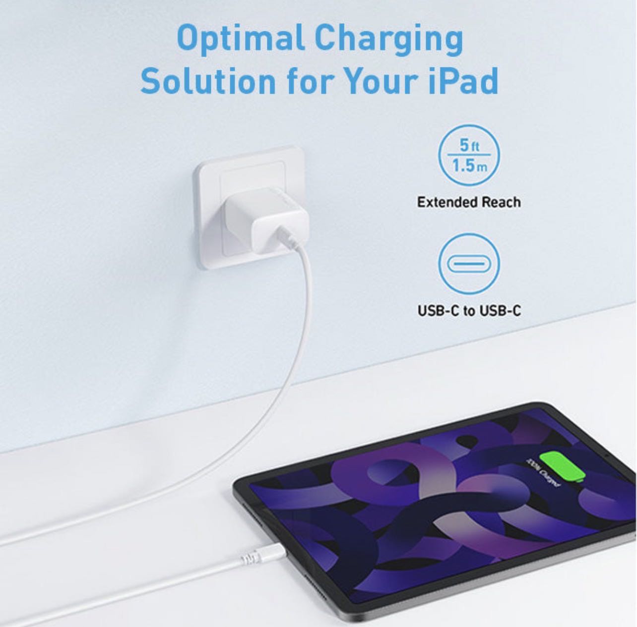 Tête de Chargeur Anker USB-C 20W Charge Rapide et sécurisée 
