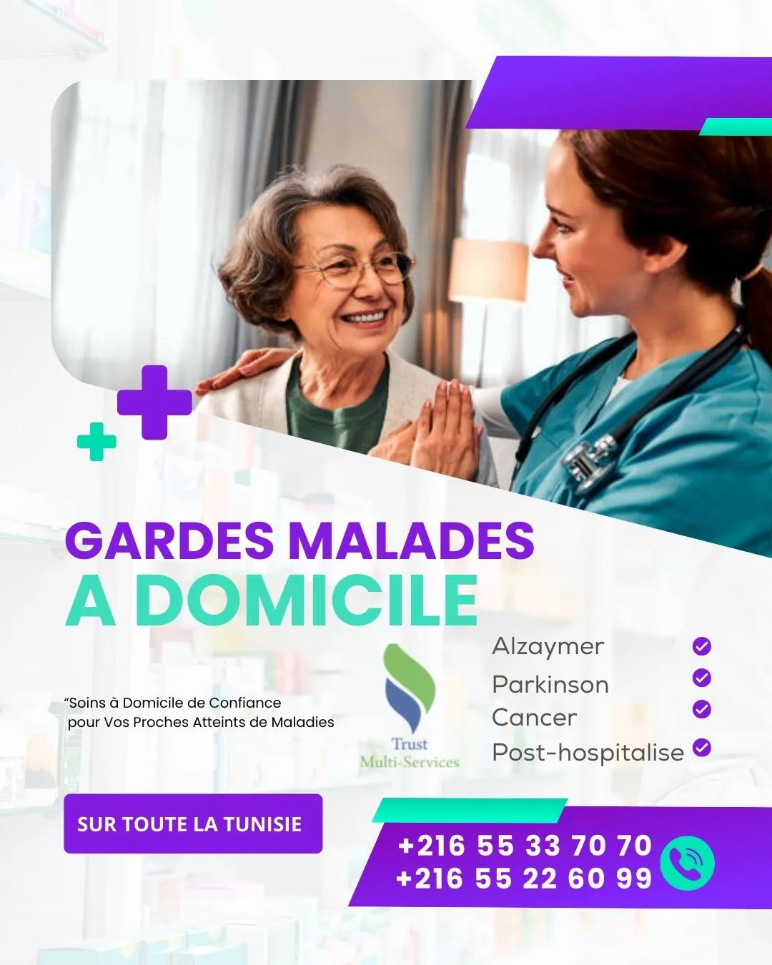 GARDE MALADE A DOMICILE A JARDINS DE CARTHAGE