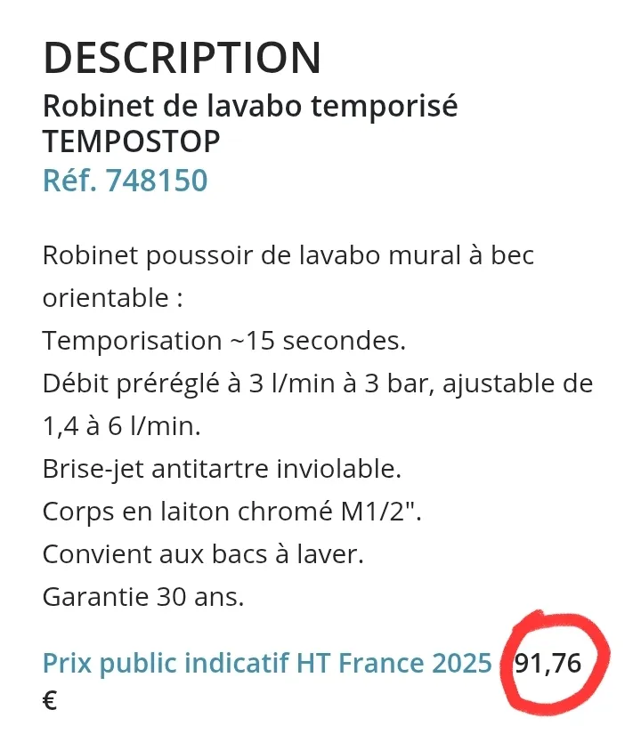 Robinet temporisé