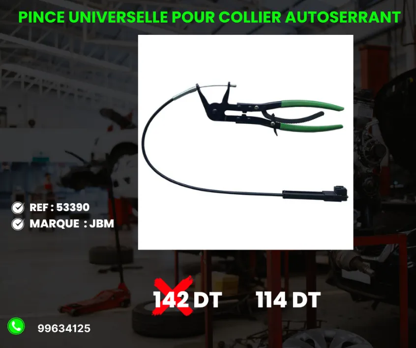 A VENDRE MATERIEL DE GARAGE REF: 53390 PINCE UNIVERSELLE POUR COLLIER AUTOSERRANT