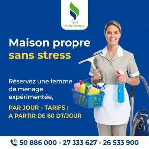 FEMME DE MENAGE PAR JOUR A BORJ TOUIL