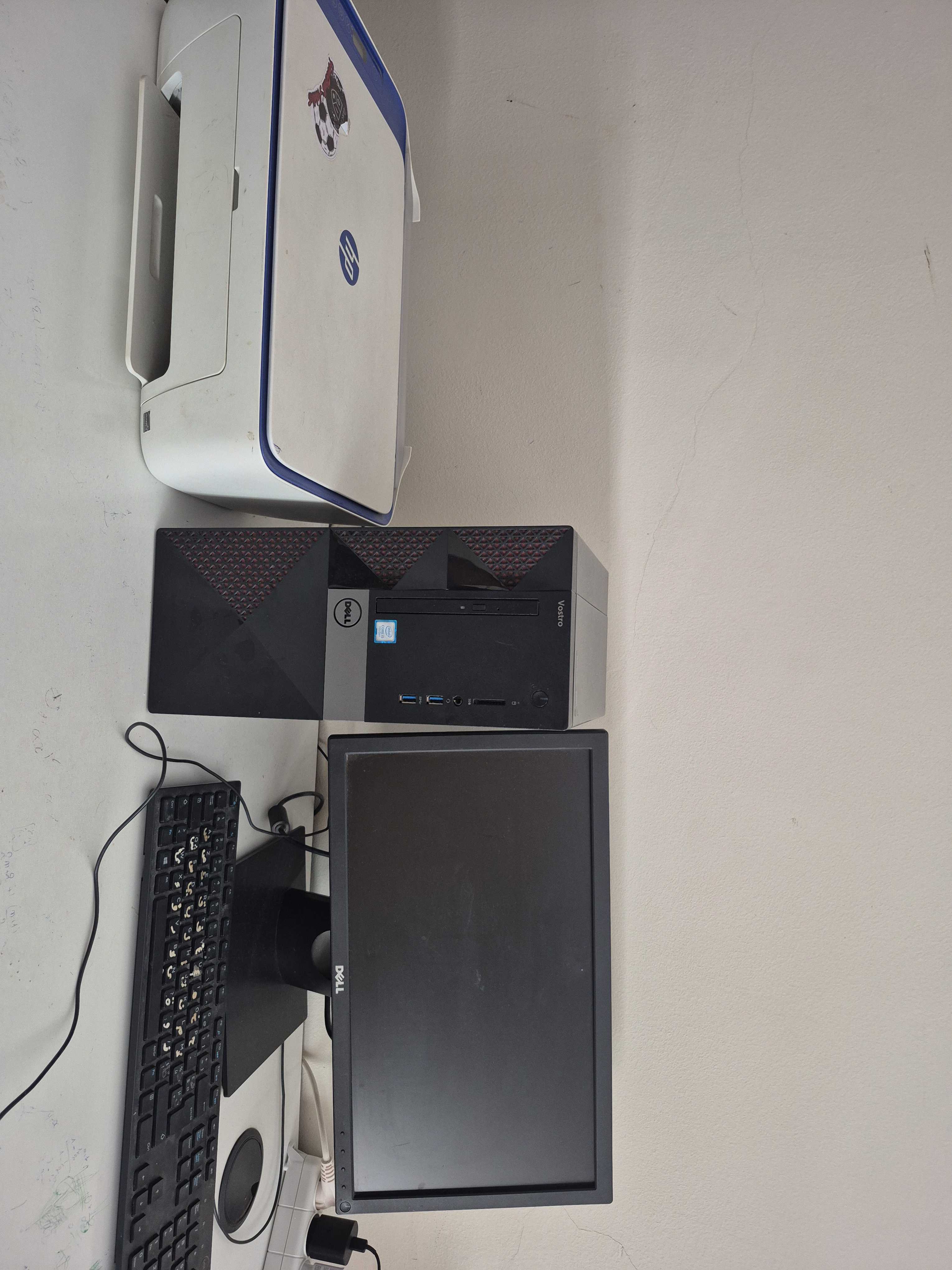 Ordinateur + ecarn dell + imprimante hp