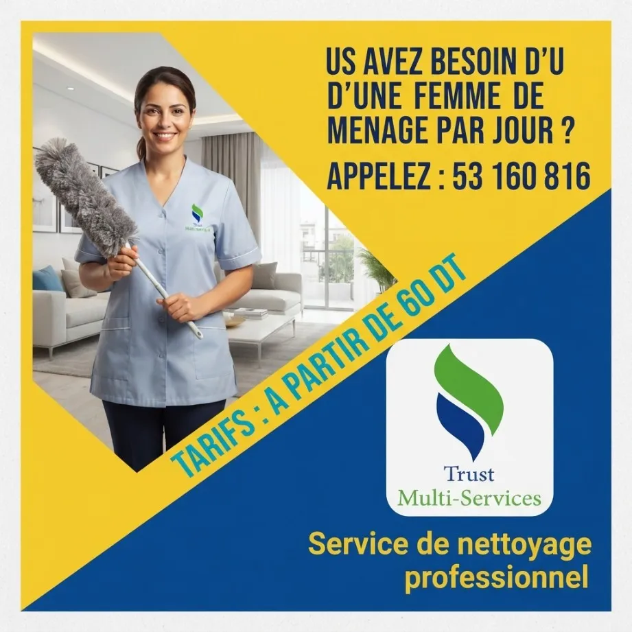 femme de menage par jour a jardins el manzeh
