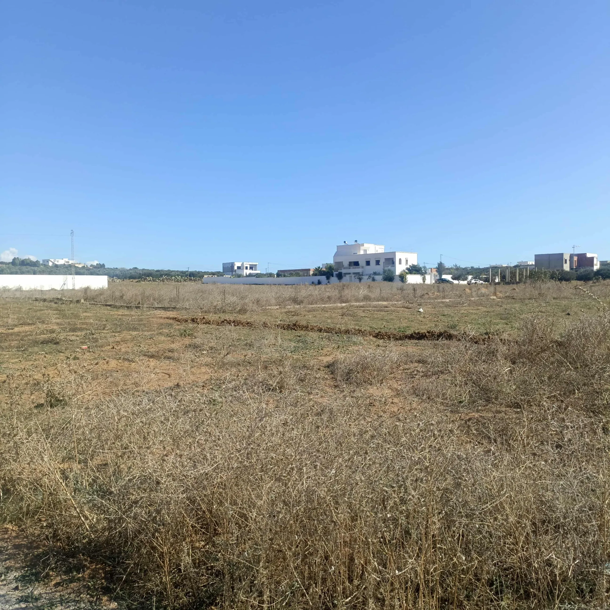 AV beau terrain 400m fait le coin à hammamet sud Monchar