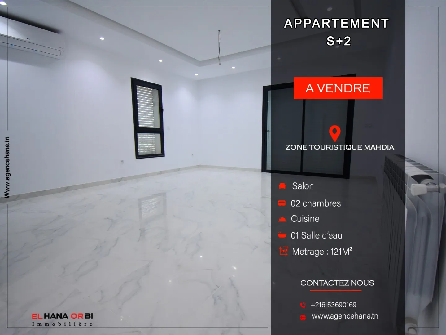 Vendre S+2 haut standing et directement promoteur à mahdia