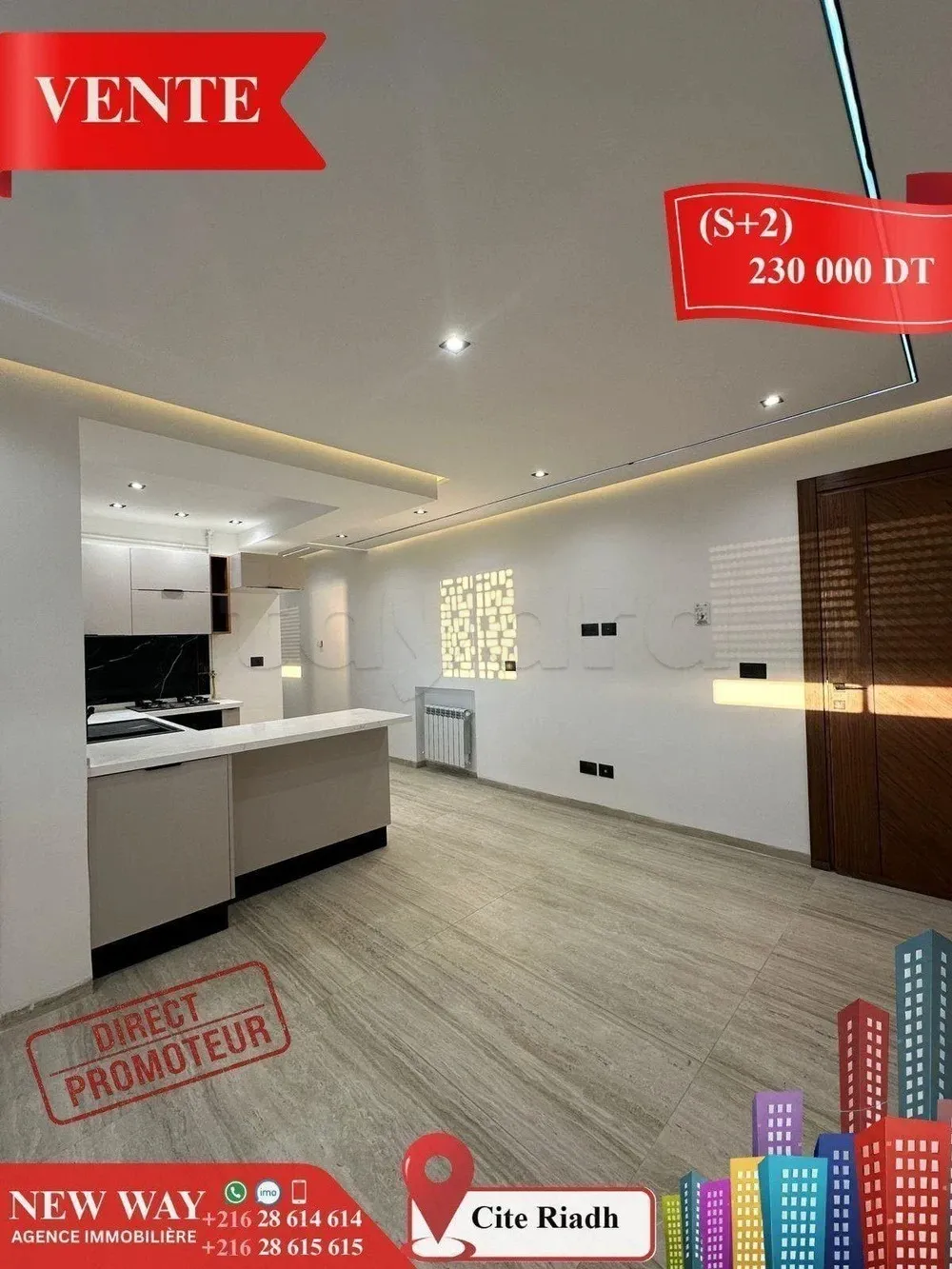 (S+2) Directe Promoteur à Cité Riadh