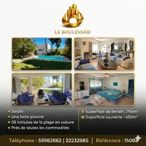 A Vendre Villa Triplex S+6 avec piscine à Manaret Hammamet, Baraket Essahel