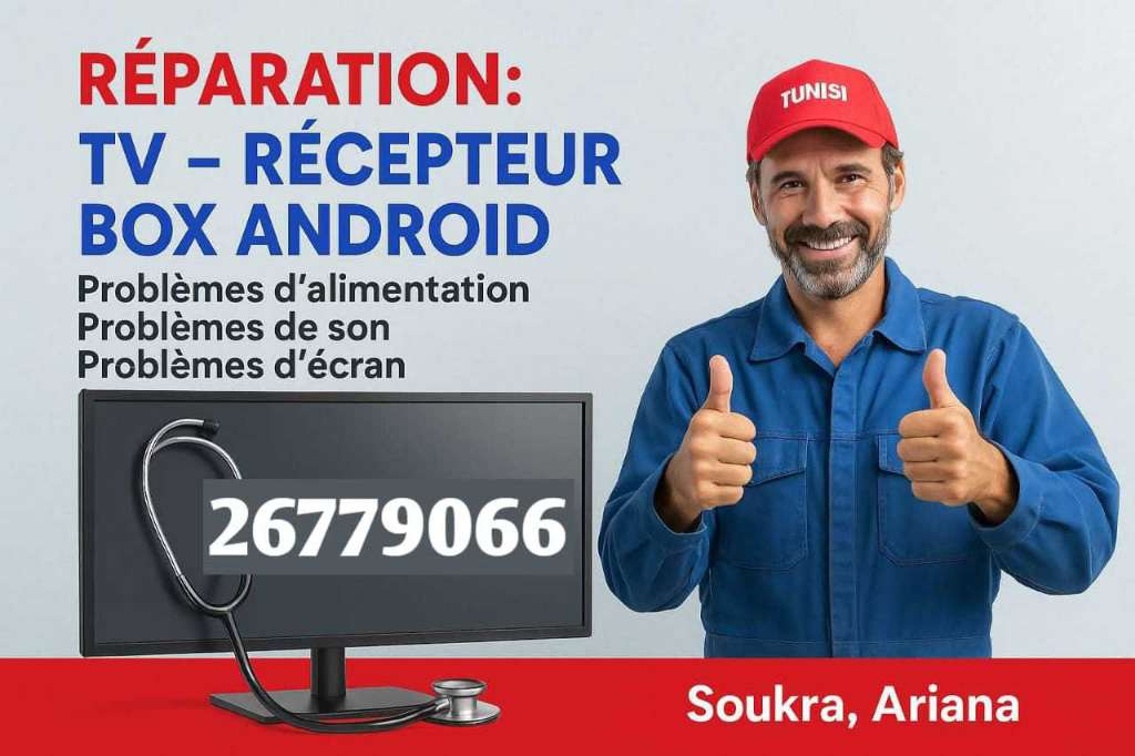 Réparation TV a domicile plasma LCD led l'adresse la soukra 26779066