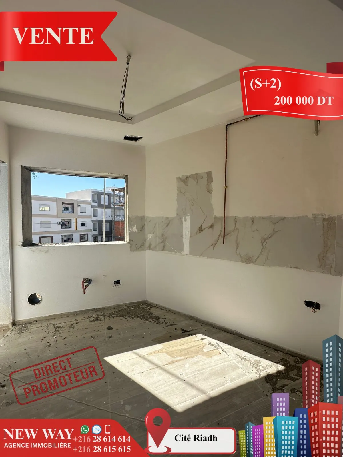(S+2) Directe Promoteur à Cité Riadh