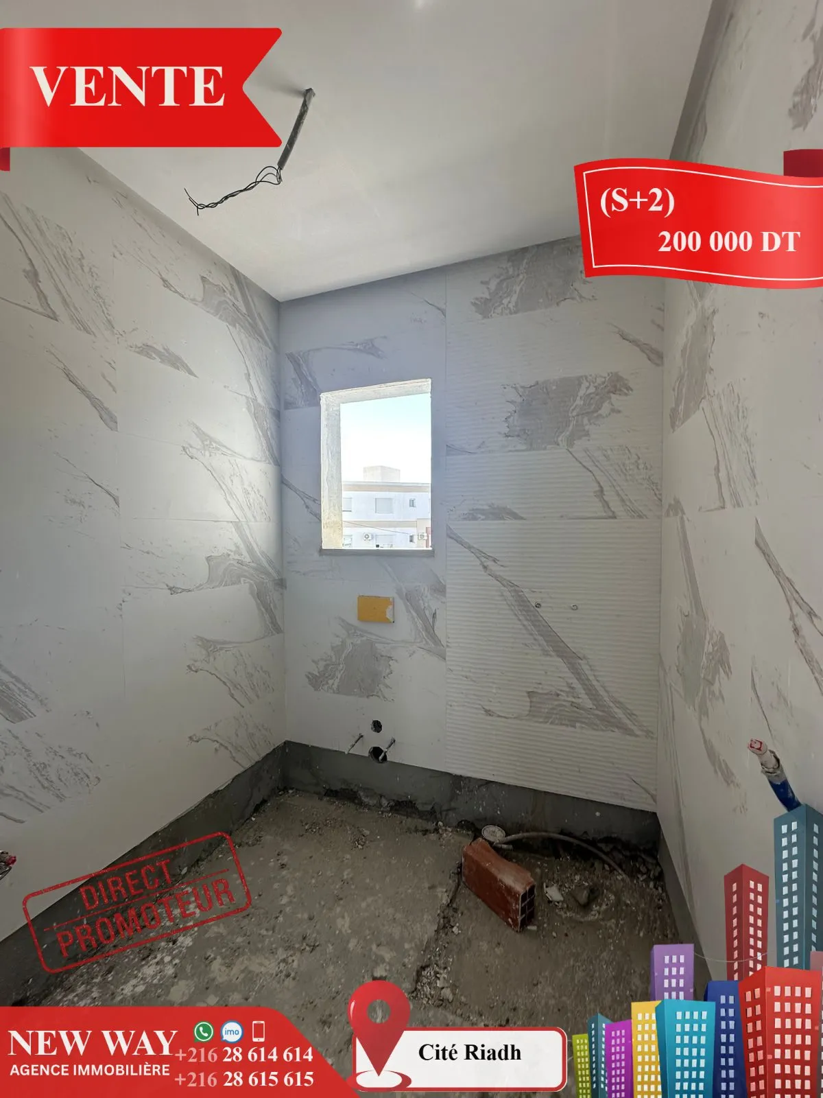 (S+2) Directe Promoteur à Cité Riadh