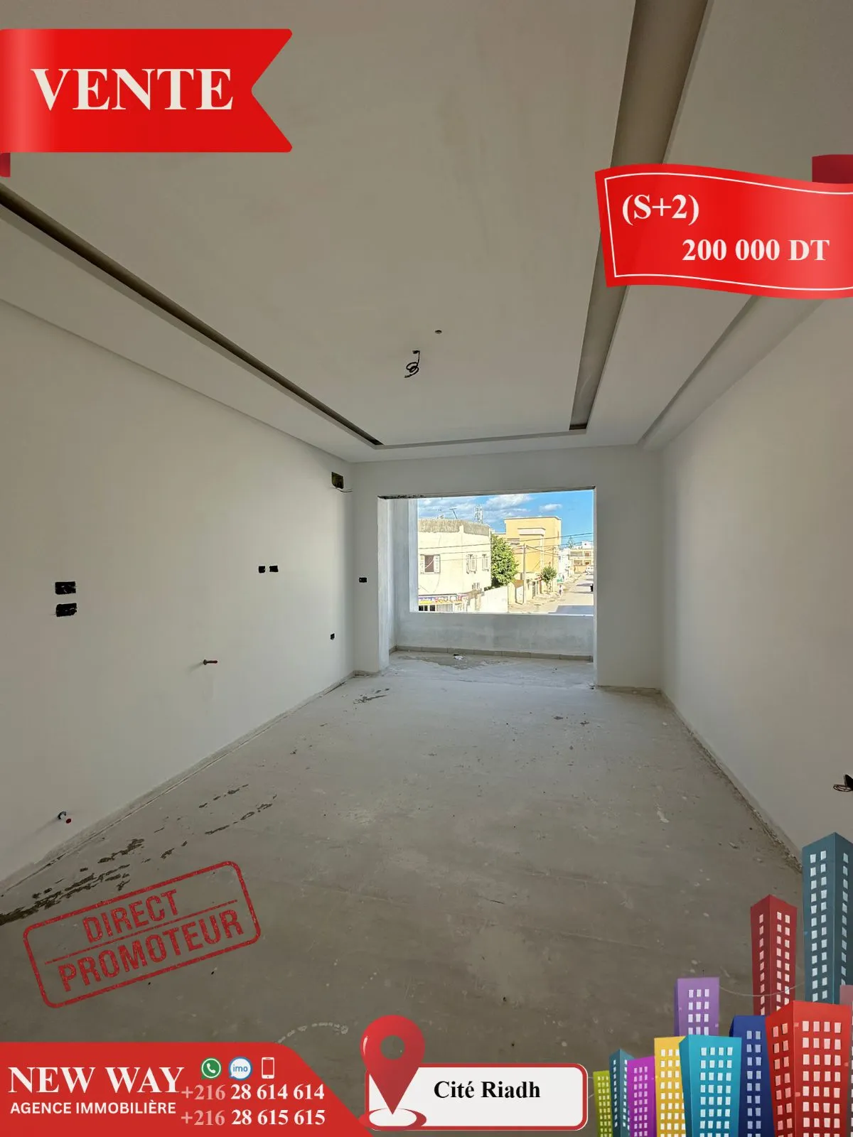 (S+2) Directe Promoteur à Cité Riadh