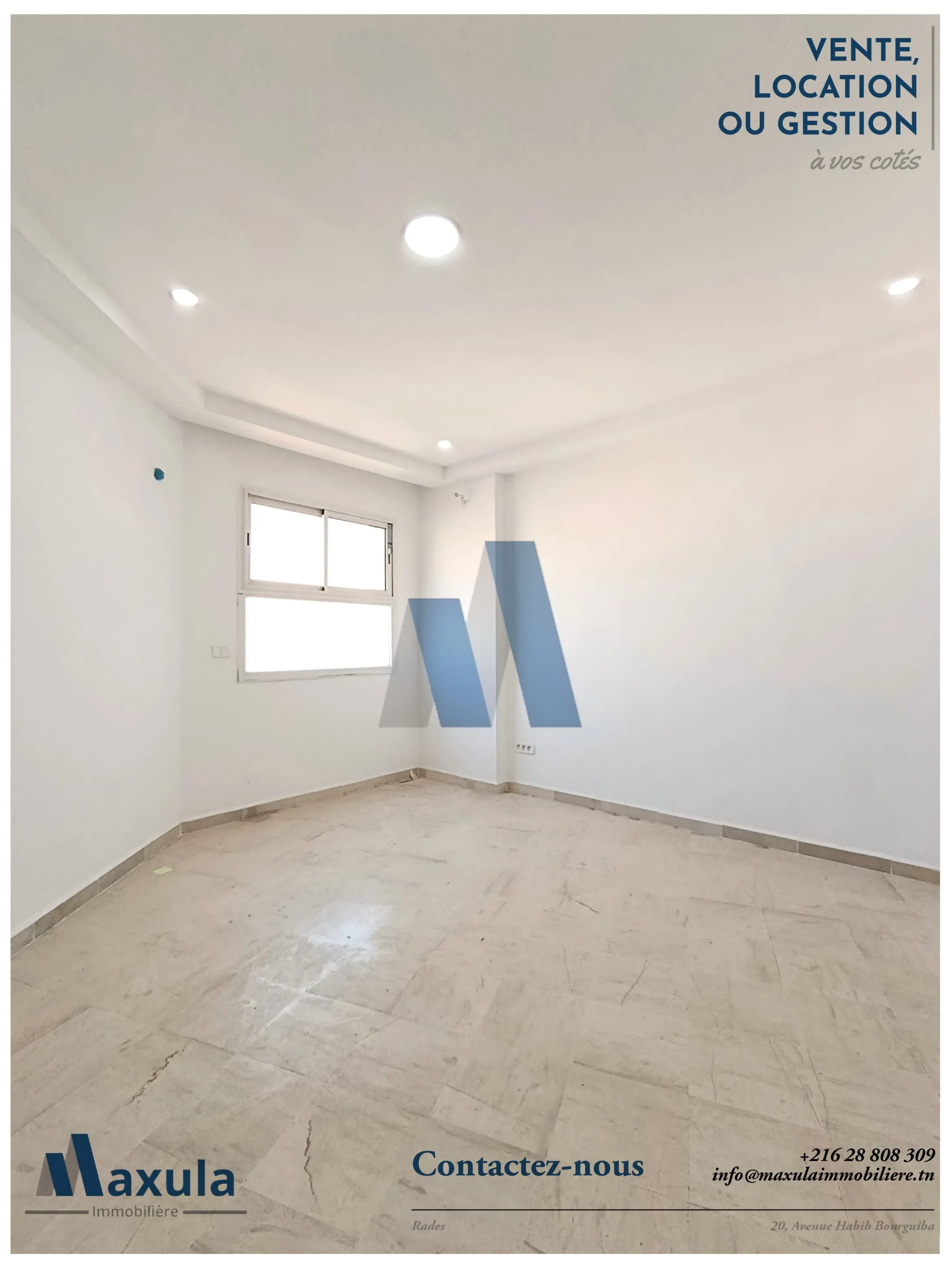 À LOUER BUREAU A+0 AU COEUR DE RADES AVENUE HABIB BOURGUIBA