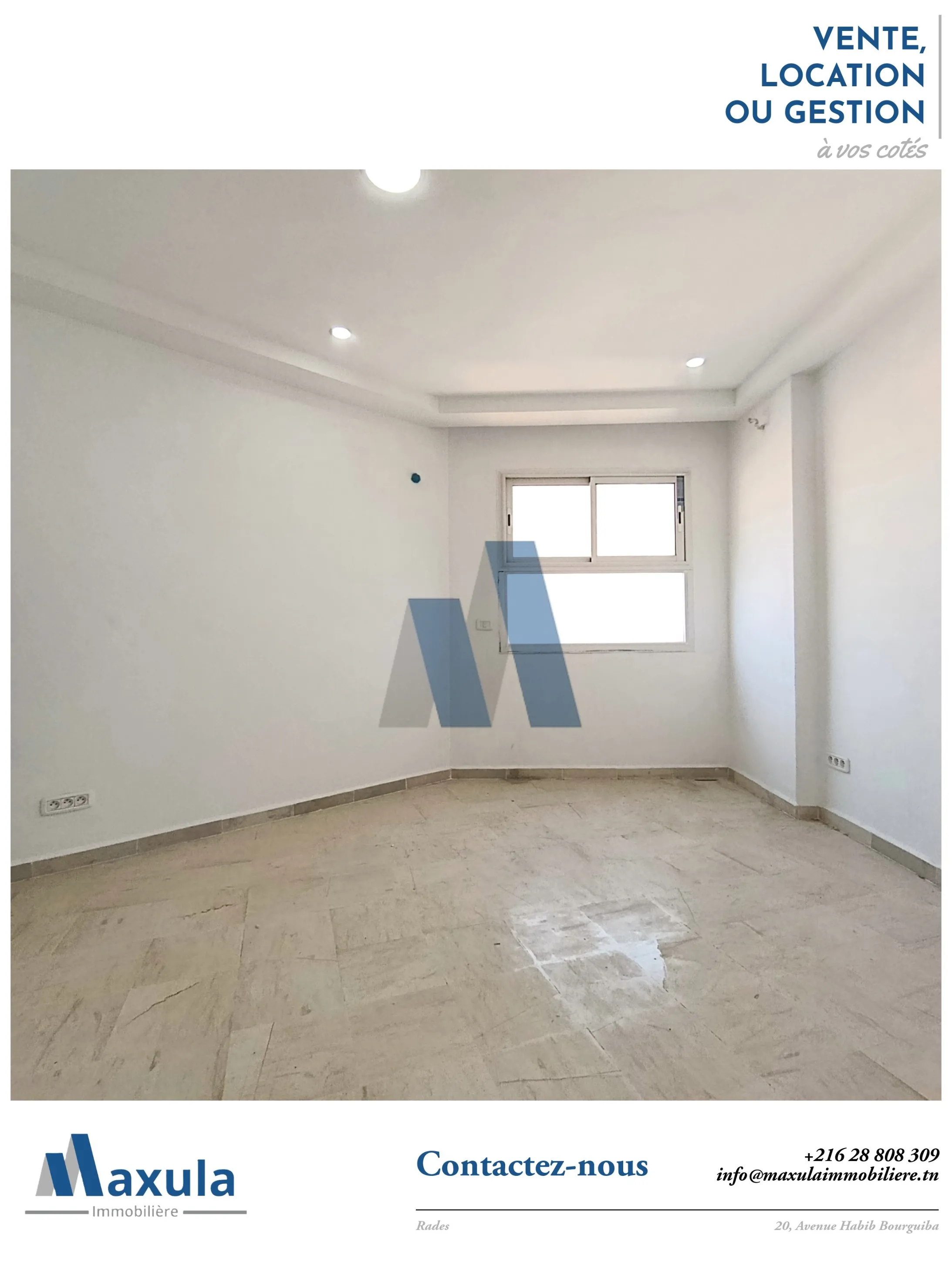 À LOUER BUREAU A+0 AU COEUR DE RADES AVENUE HABIB BOURGUIBA