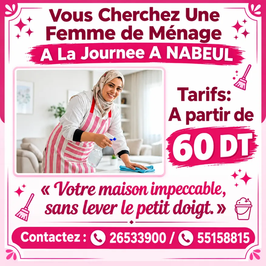 femme de ménage a Nabeul