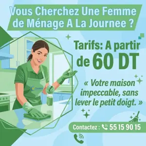 femme de ménage par jour a el menzah