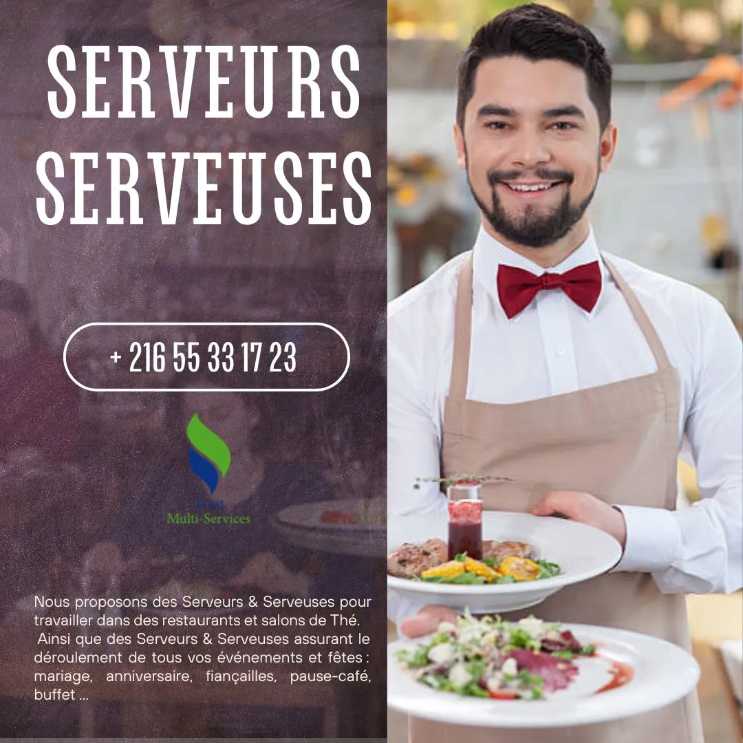 "Nous proposons des Serveurs & Serveuses pour travailler dans des restaurants et salons de Thé.