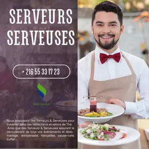 "Nous proposons des Serveurs & Serveuses pour travailler dans des restaurants et salons de Thé.