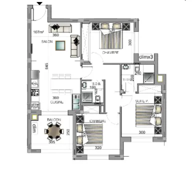 A vendre Appartement S+3 à AFH mrezga , Cité El Wafa 