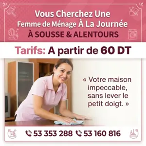 femme de menage par jour khzema