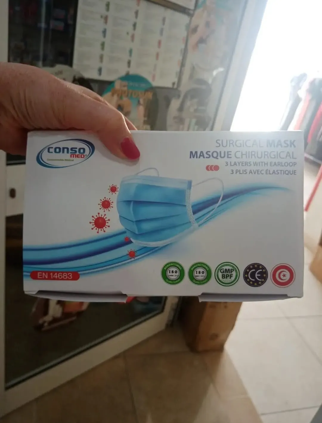 Bavette chirurgical jetable boîte de 50 pièces seulement 20d