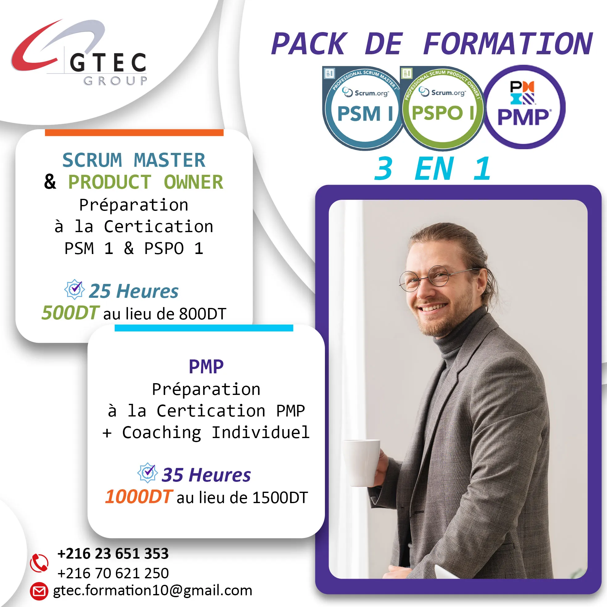  Offre Spéciale – Pack 3-en-1 (Agile SCRUM + PMP)