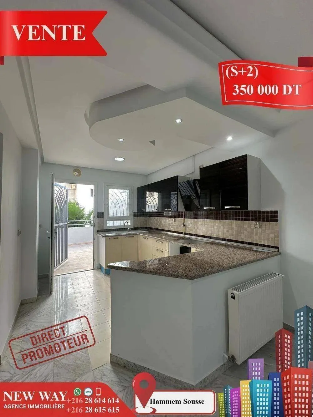 (S+2) Direct Promoteur à Hammem Sousse, Prés de la Mer