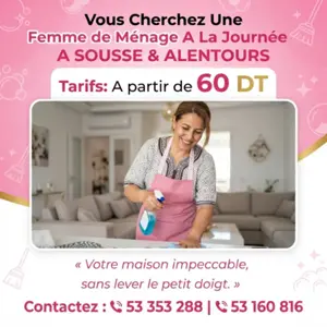 femme de menage par jour a sousse 
