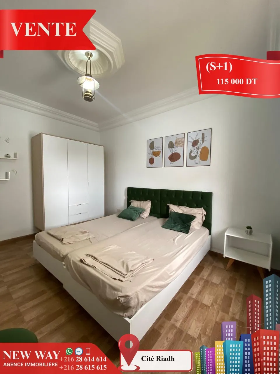 (S+1)  à Cité Riadh 5 avec Meubles 