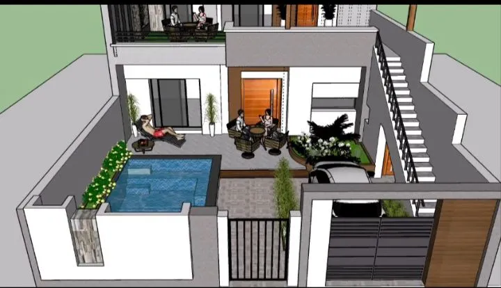 villa en cours de construction près de la mer