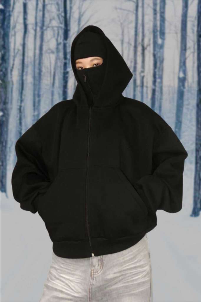 Capuche Noir Style Cagoule-Ninja (Unisexe)