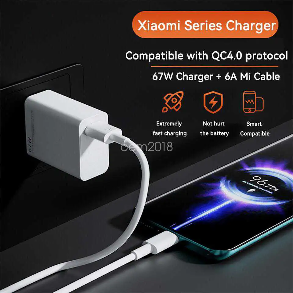 Chargeur Xiaomi 67W avec câble type-C