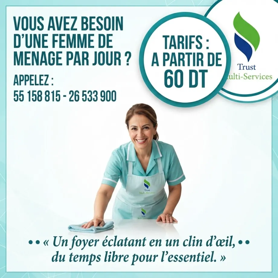 FEMME DE MENAGE PAR JOUR A MAHDIA