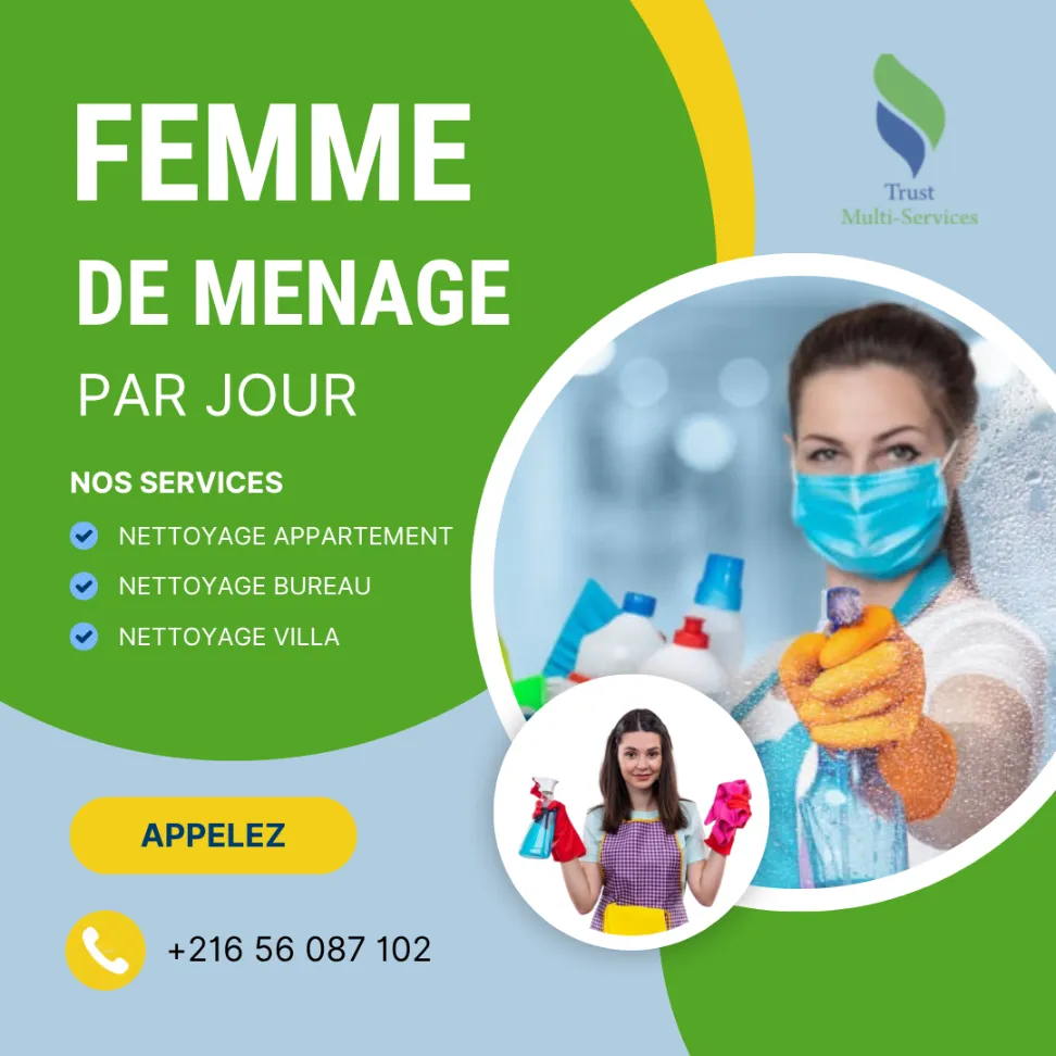 FEMME DE MENAGE PAR JOUR POUR GRAND MENAGE A NOUVELLE ARIANA