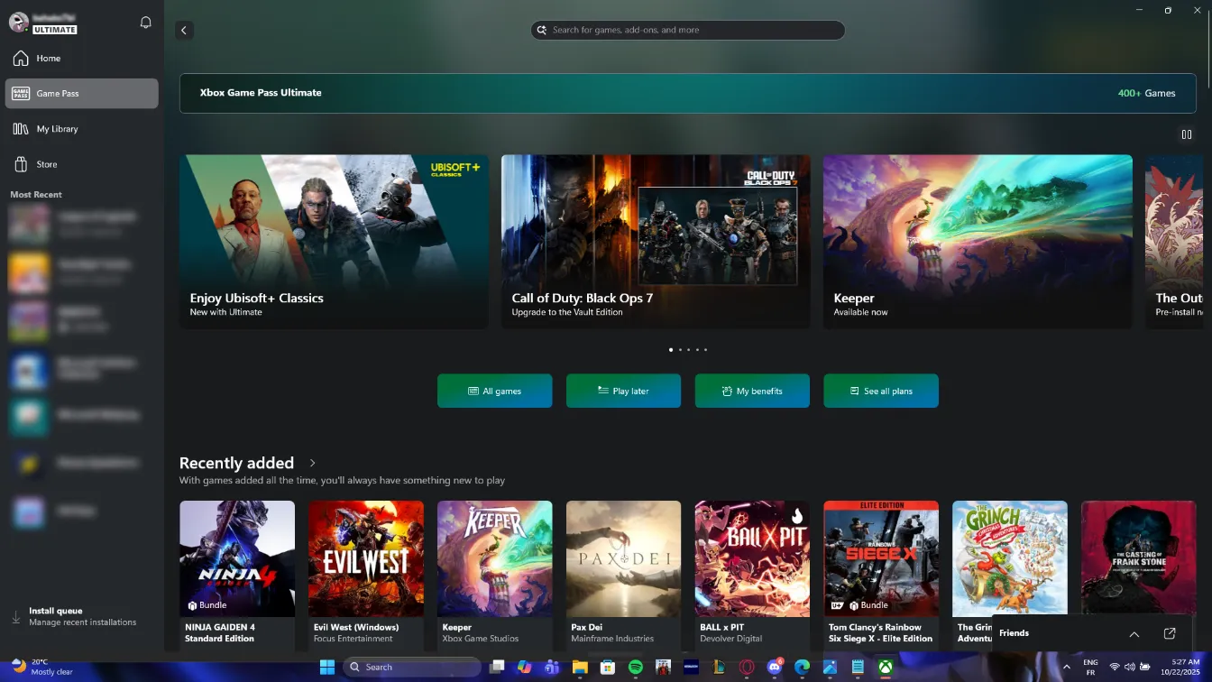 [PC] Xbox Game Pass Ultimate pour PC ✅ 12 Mois | +450 Jeux Inclus: GTA 5, REMATCH, Forza Horizon 5, etc ✅