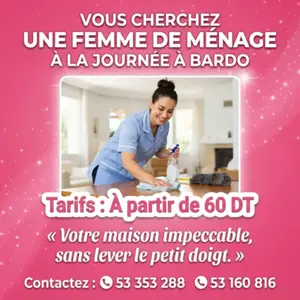 femme de menage par jour a bardo