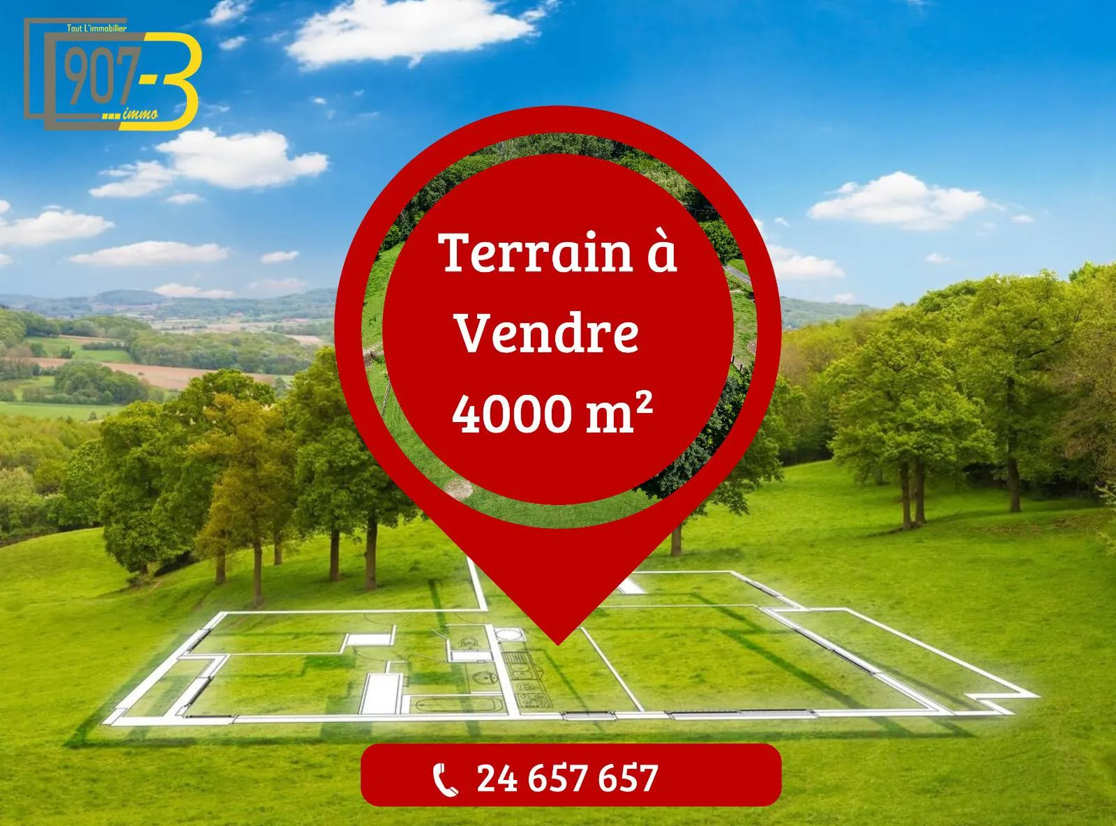 À Vendre – Terrain stratégique de 4 000 m² | Zone d’avenir