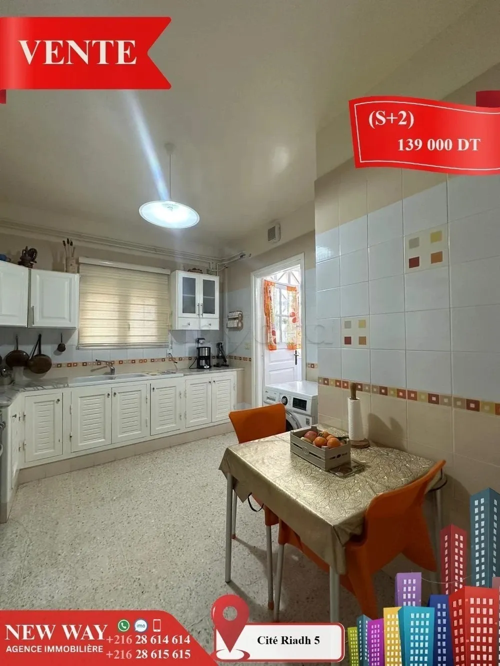 (S+2) à Cité Riadh 5 avec Abri de Voiture
