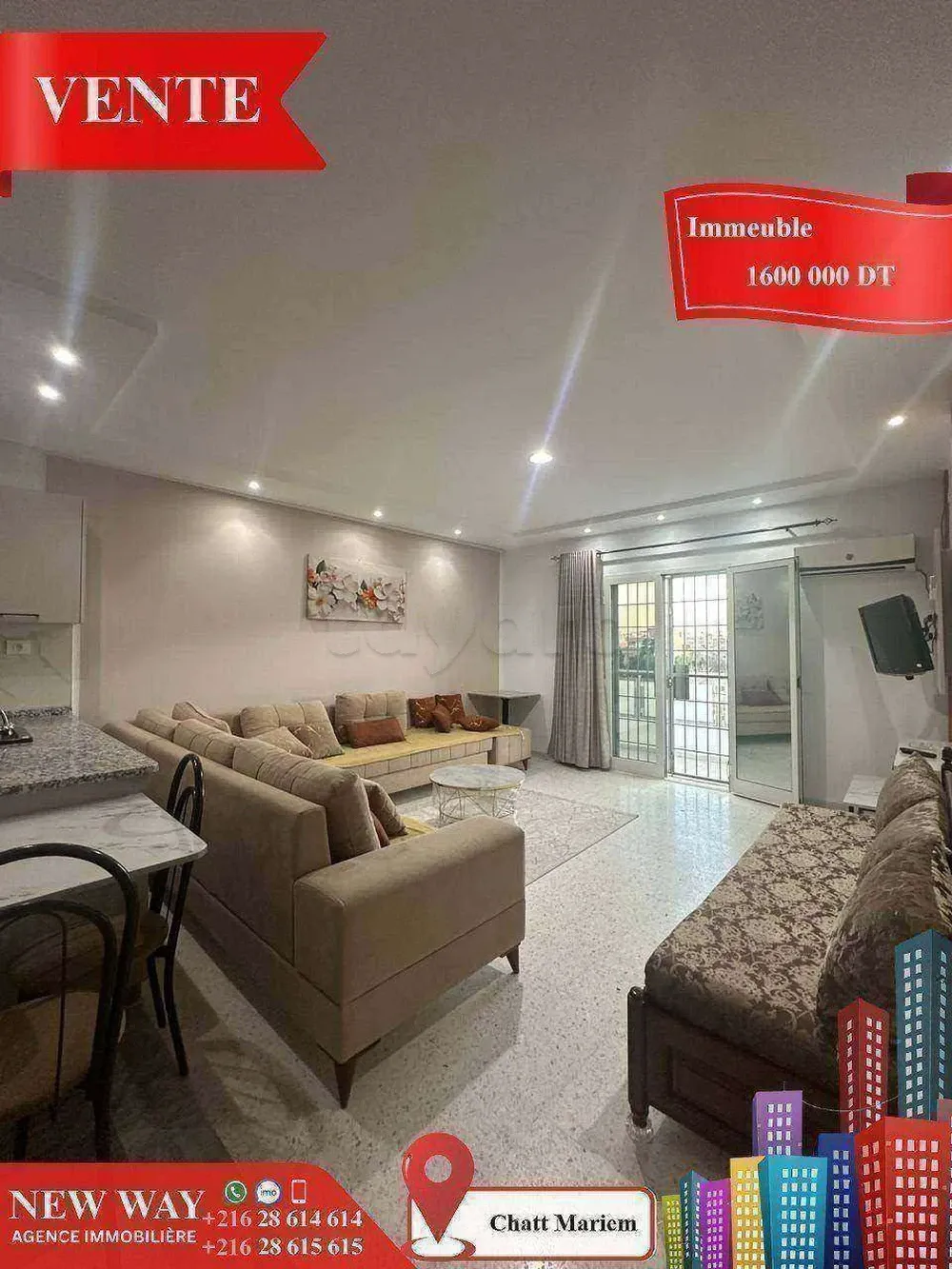 Résidence de 7 Appartements à Chatt Mariem prés de la Mer