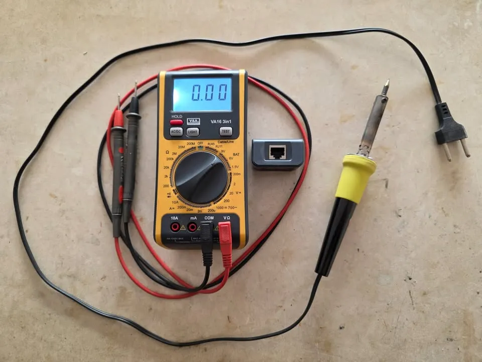 Multimètre Metrix Pro Inline 3 en 1 testeur avec RJ45/RJ11 et testeur de Batterie + Fer a souder