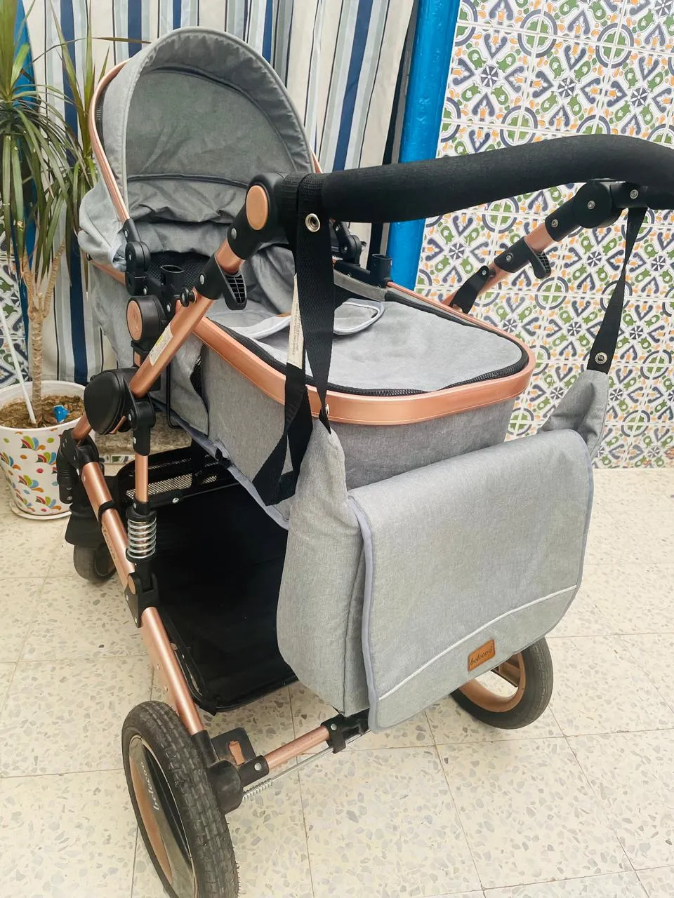 poussette belecoo jdida + sac bebe belecoo