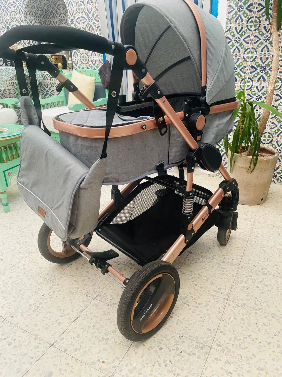 poussette belecoo jdida + sac bebe belecoo